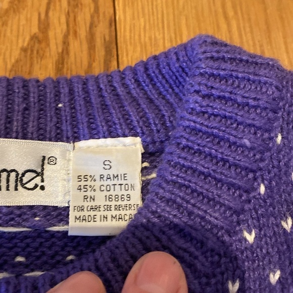 That’s Me! VTG Short Puff Sleeve Crew Neck Floral Easter Spring Sweater SMALL - Picture 6 of 9